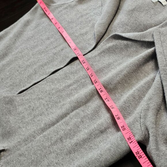 Womens Light Gray Hooded Open Front Cardigan Sweater and a hood size M - Picture 10 of 12